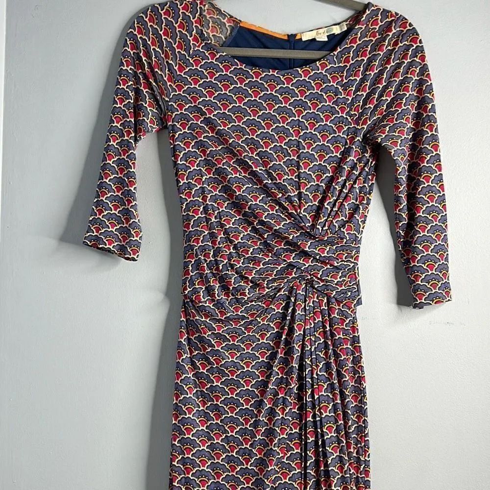 Boden Harper Dress Faux Wrap Ruched Waist Sz 6 - Picture 2 of 10
